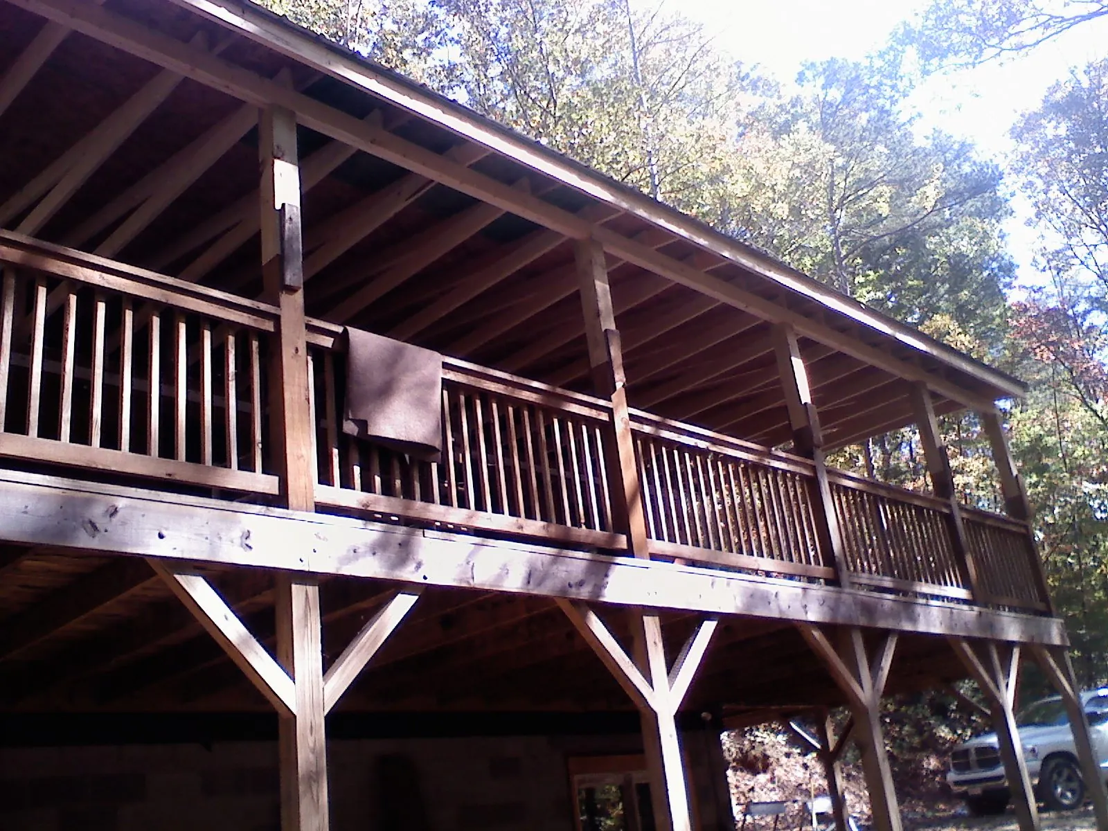 Timber framing under a new elevated porch and deck — Roof Leak Repair in Lansdowne by Roofing Brothers